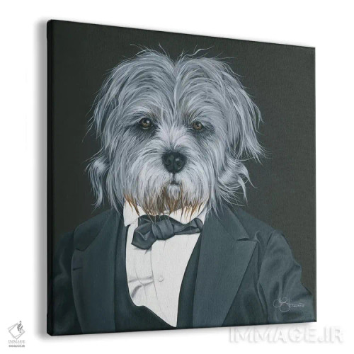 تابلو سگی با کتوشلوار اثر هولیهکس آرت (استودیو هنری) - نمای پرسپکتیو محصول