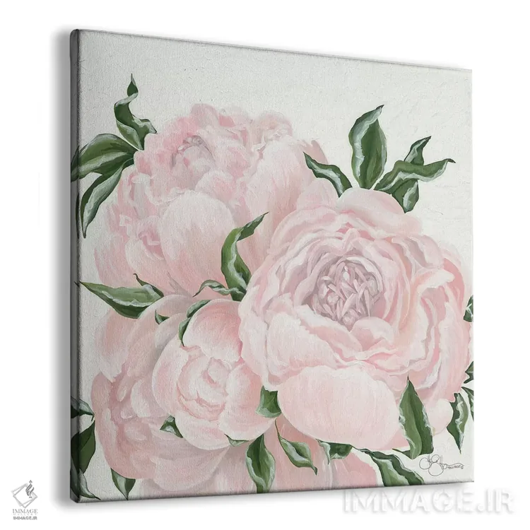 تابلو گلهای صورتی اثر هولیهکس آرت (استودیو هنری) - نمای پرسپکتیو محصول