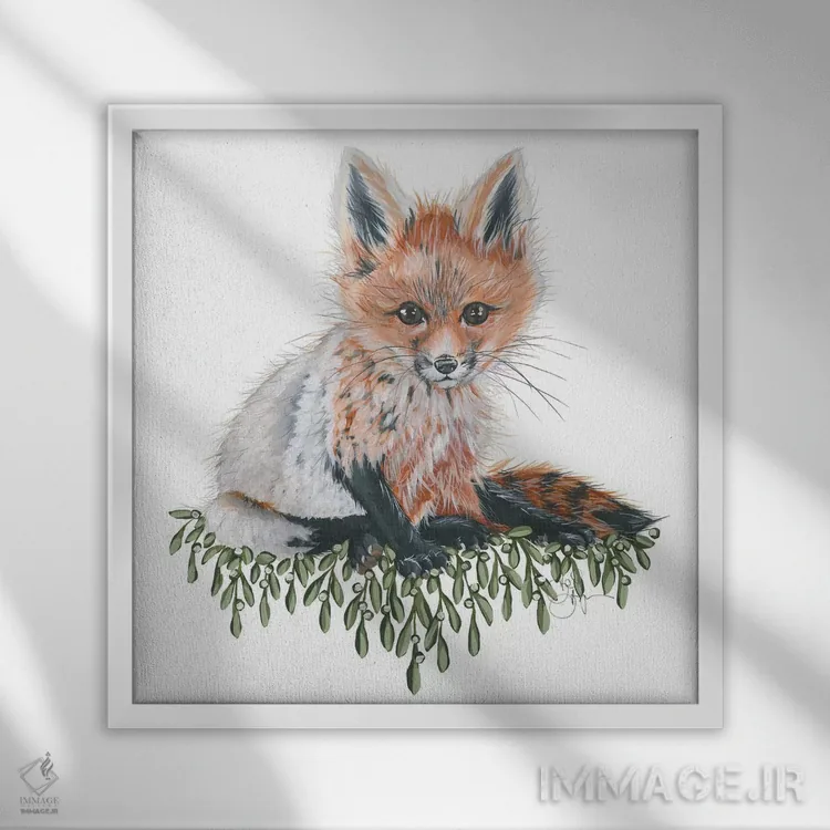 تابلو روباه کوچولو اثر هولیهکس آرت (استودیو هنری) - نمای قابدار سفید