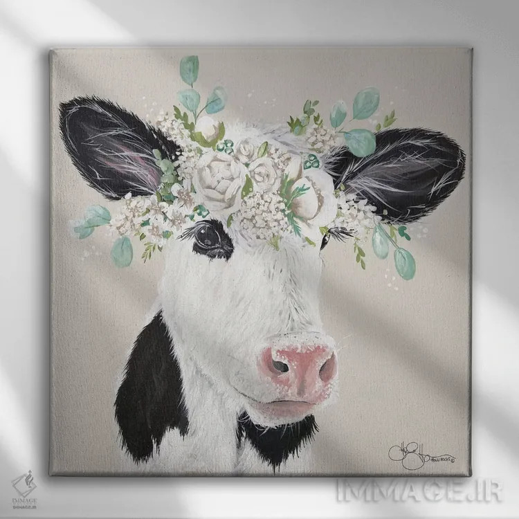 تابلو صبر گاو اثر هولیهکس آرت (استودیو هنری) - نمای روبهرو روی دیوار