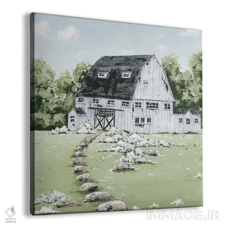 تابلو انبار سفید در مزرعه اثر هولیهکس آرت (استودیو هنری) - نمای پرسپکتیو محصول