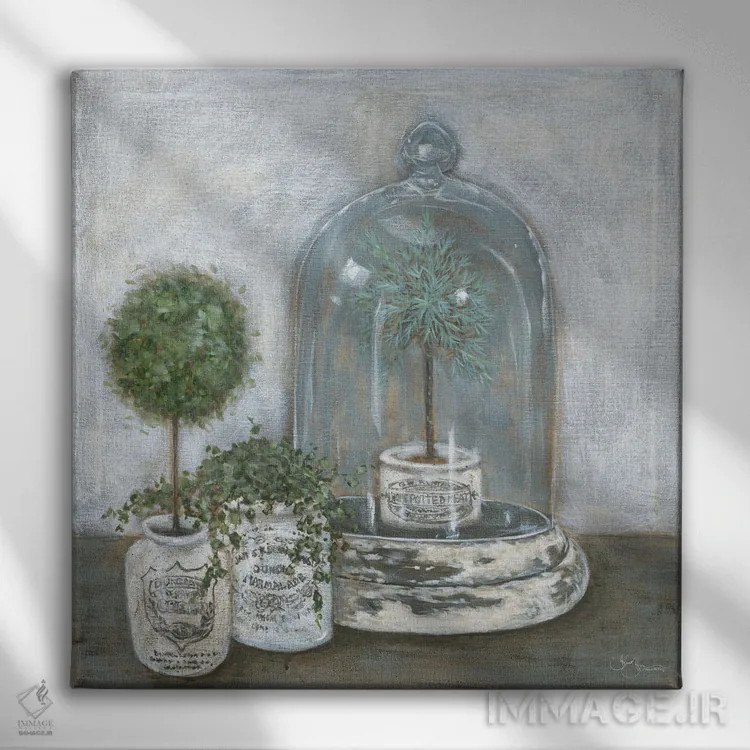 تابلو توپیاریهای کوچک (فرمدهی درختچهها) اثر هولیهکس آرت (استودیو هنری) - نمای روبهرو روی دیوار