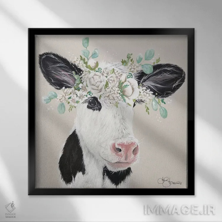 تابلو صبر گاو اثر هولیهکس آرت (استودیو هنری) - نمای قابدار مشکی