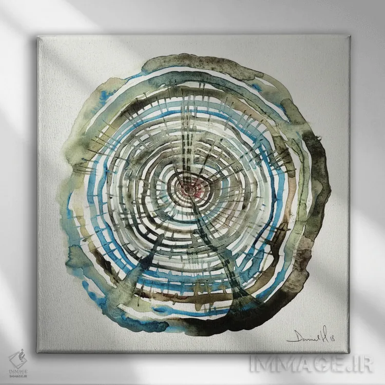 تابلو بلوط آبی (درخت بلوط کنار آب) اثر دن هابدی - نمای روبهرو روی دیوار