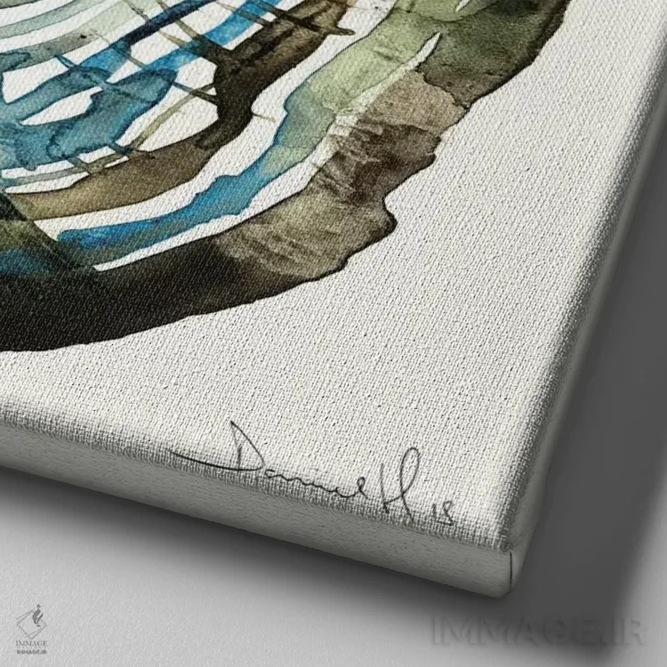 تابلو بلوط آبی (درخت بلوط کنار آب) اثر دن هابدی - نمای نزدیک بافت بوم