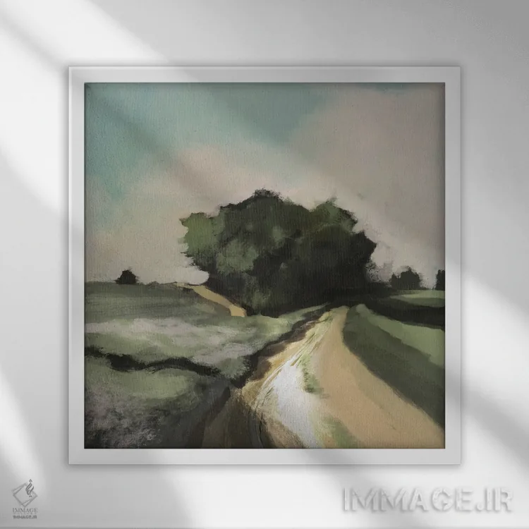 تابلو کوچه کورنوال اثر دن هابدی - نمای قابدار سفید