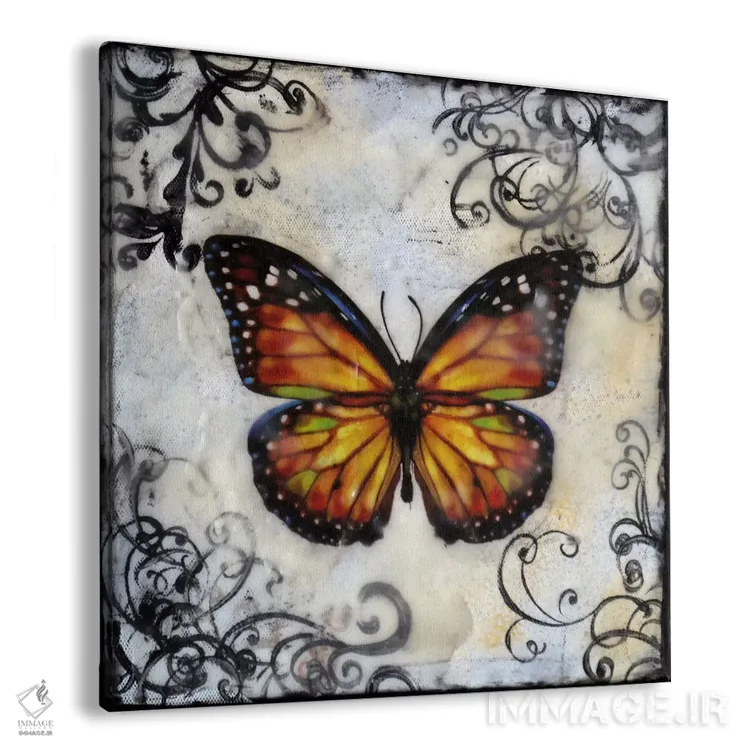 تابلو فلاتربی ۱۲ (بازی با کلمه پروانه / شیء پرنده) اثر هدر آفرود - نمای پرسپکتیو محصول