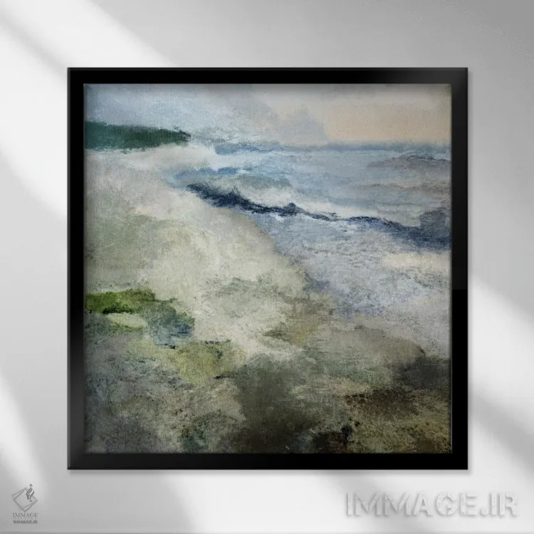 تابلو ساحل دوون (انگلستان) اثر دن هابدی - نمای قابدار مشکی