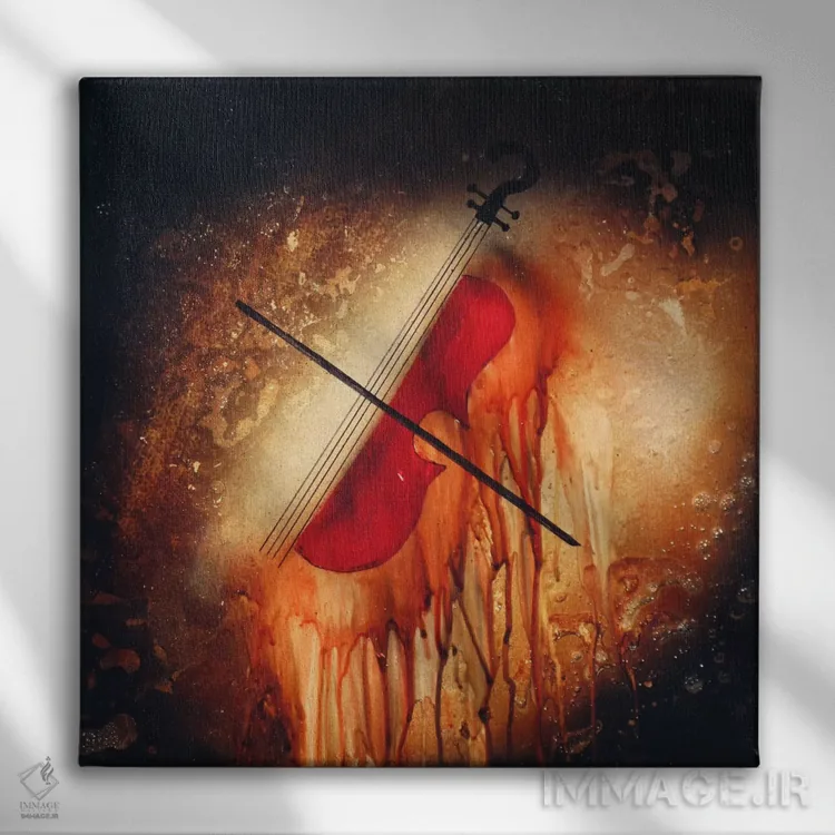 تابلو ویولن اثر هدر آفرود - نمای روبهرو روی دیوار