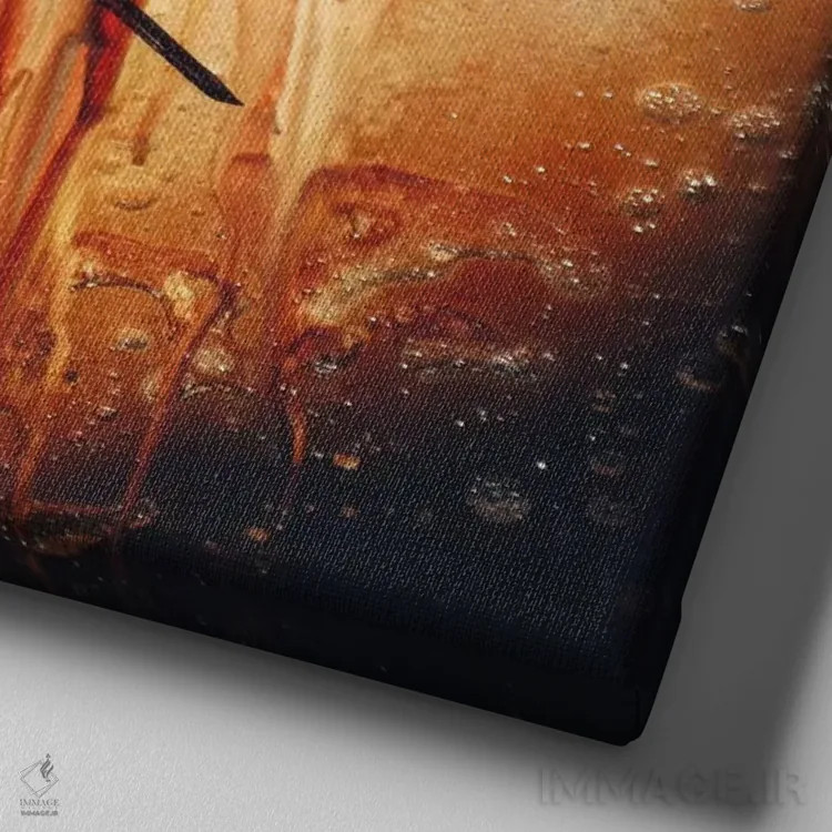 تابلو ویولن اثر هدر آفرود - نمای نزدیک بافت بوم