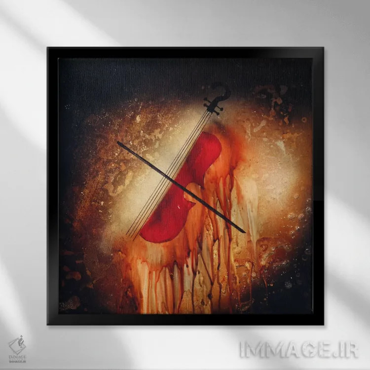 تابلو ویولن اثر هدر آفرود - نمای قابدار مشکی