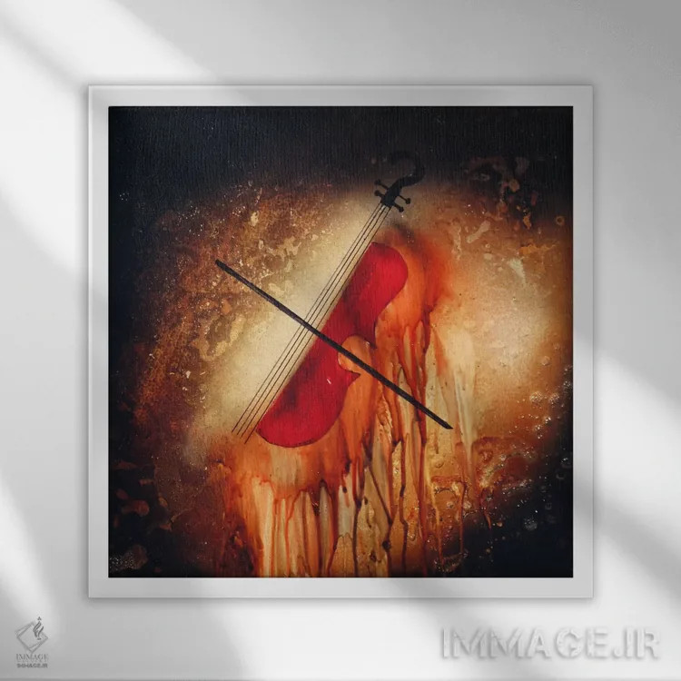 تابلو ویولن اثر هدر آفرود - نمای قابدار سفید