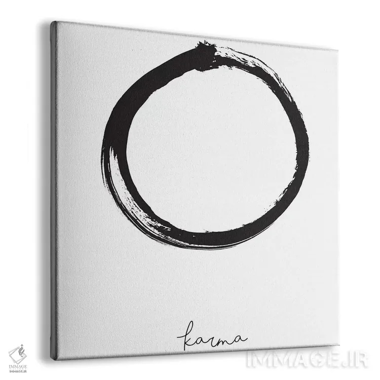 تابلو کارما (عمل و نتیجه) اثر هانیمون هتل (برند هنری) - نمای پرسپکتیو محصول