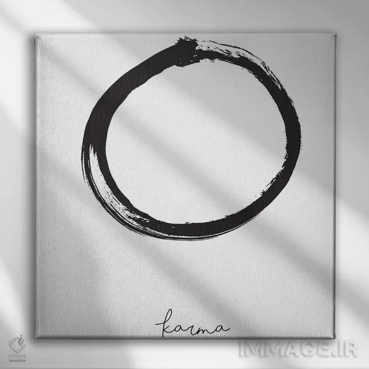 تابلو کارما (عمل و نتیجه) اثر هانیمون هتل (برند هنری) - نمای روبهرو روی دیوار