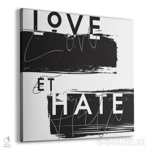 تابلو عشق و نفرت (انگلیسی-فرانسوی) اثر هانیمون هتل (برند هنری) - نمای پرسپکتیو محصول