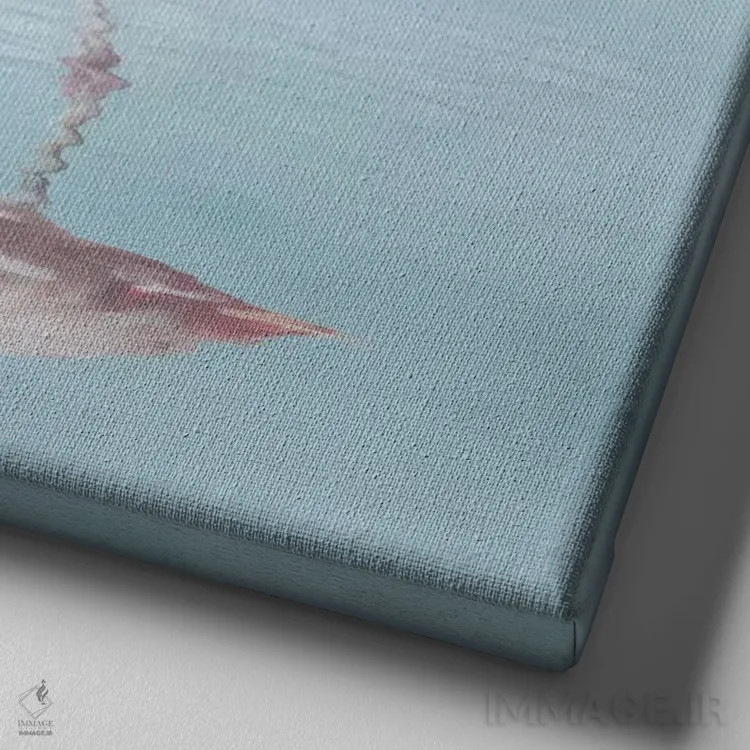 تابلو برکه پردار اثر هانیمون هتل (برند هنری) - نمای نزدیک بافت بوم