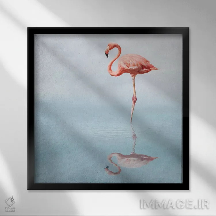 تابلو برکه پردار اثر هانیمون هتل (برند هنری) - نمای قابدار مشکی