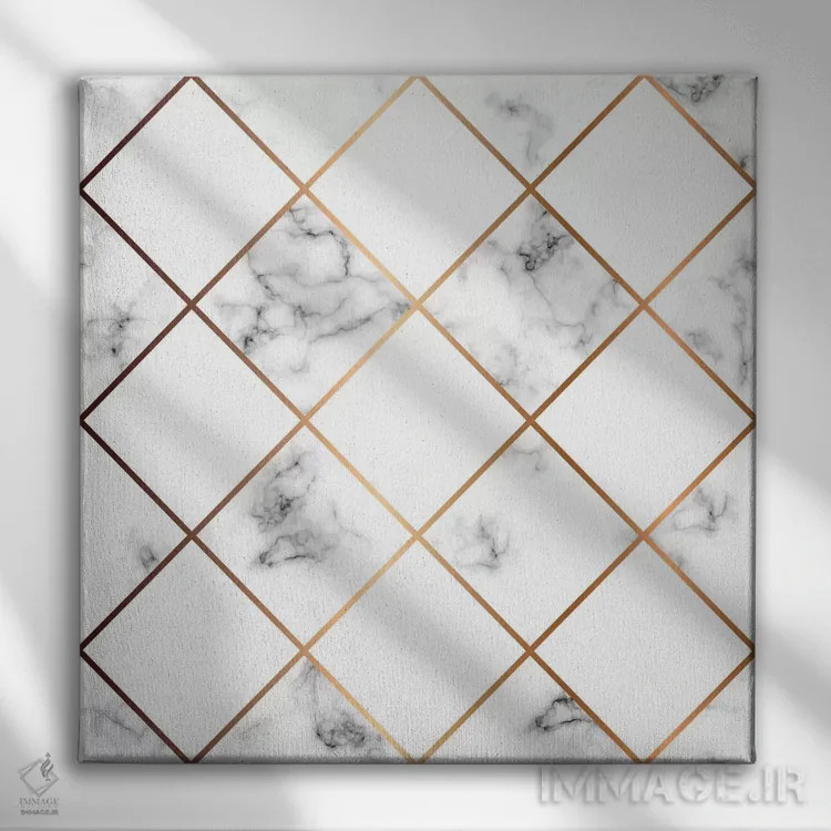 تابلو ژئو ۱ (الهامگرفته از اشکال هندسی) اثر هانیمون هتل (برند هنری) - نمای روبهرو روی دیوار