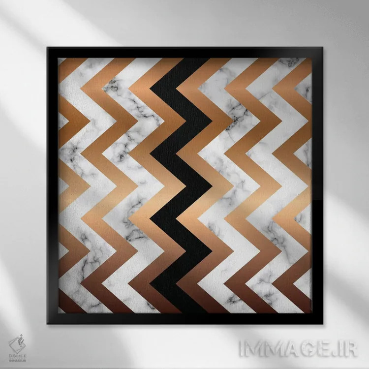 تابلو ژئو ۲ (الهامگرفته از اشکال هندسی) اثر هانیمون هتل (برند هنری) - نمای قابدار مشکی