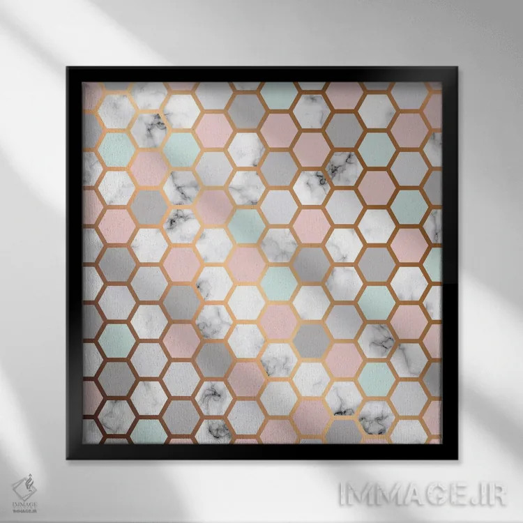 تابلو خانه زنبورعسل اثر هانیمون هتل (برند هنری) - نمای قابدار مشکی