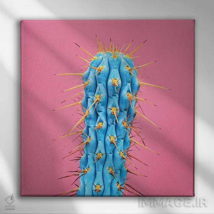 تابلو کاکتوس فرابنفش اثر هانیمون هتل (برند هنری) - نمای روبهرو روی دیوار