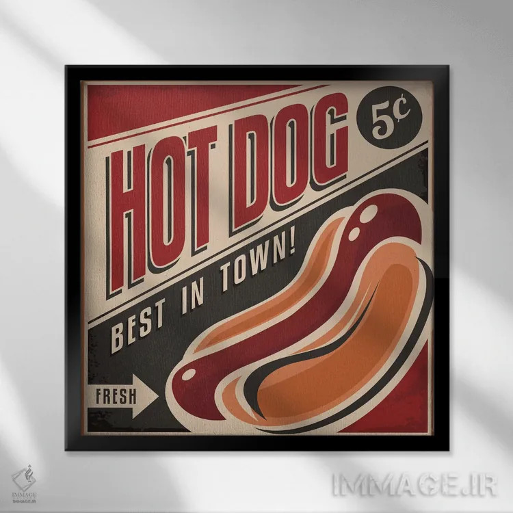 تابلو هاتداگها اثر هانیمون هتل (برند هنری) - نمای قابدار مشکی