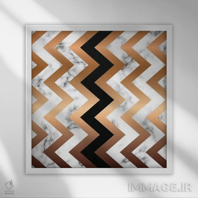 تابلو ژئو ۲ (الهامگرفته از اشکال هندسی) اثر هانیمون هتل (برند هنری) - نمای قابدار سفید