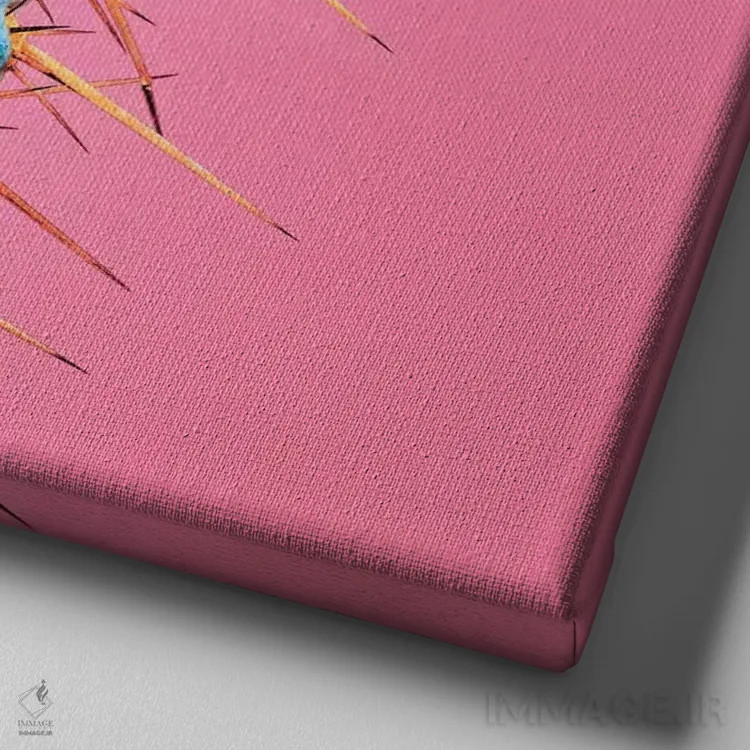 تابلو کاکتوس فرابنفش اثر هانیمون هتل (برند هنری) - نمای نزدیک بافت بوم