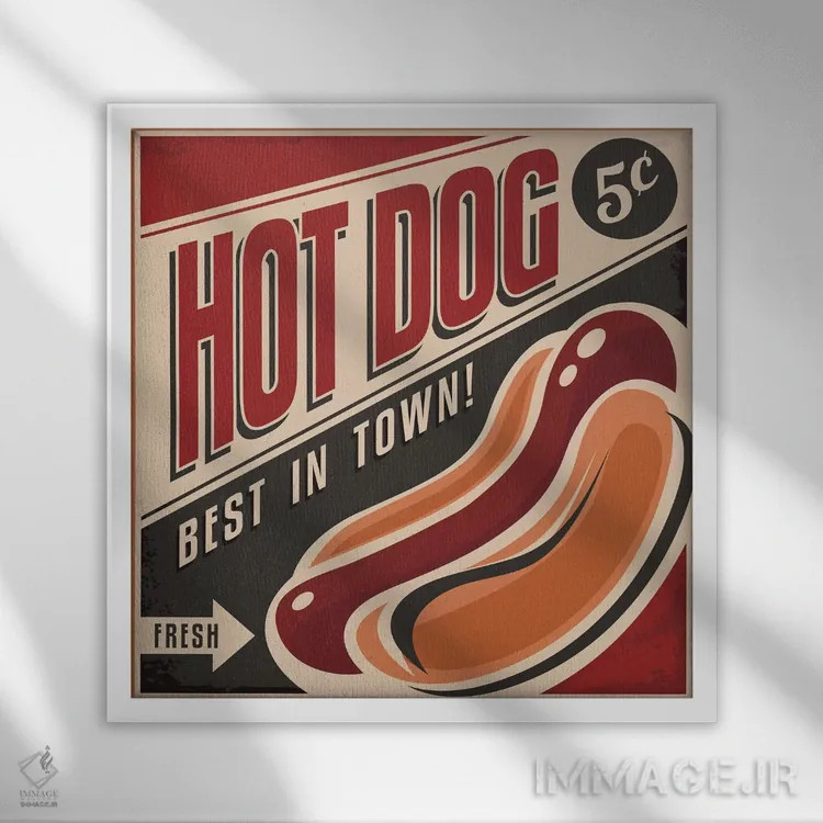 تابلو هاتداگها اثر هانیمون هتل (برند هنری) - نمای قابدار سفید