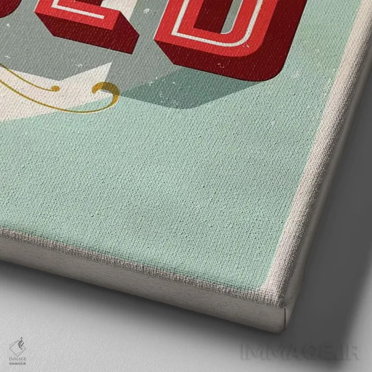 تابلو متأسفیم، تعطیل هستیم اثر هانیمون هتل (برند هنری) - نمای نزدیک بافت بوم