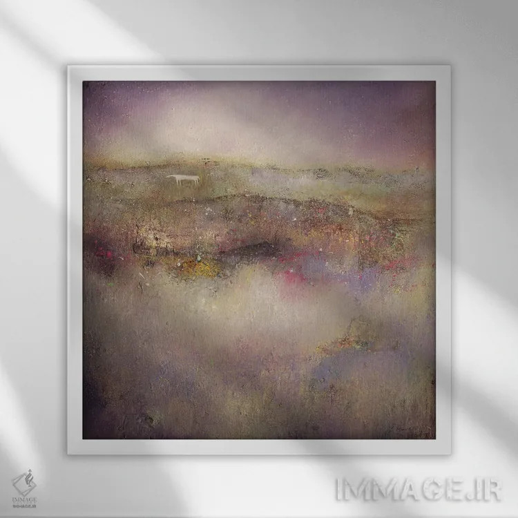 تابلو اسب اسطوخودوس اثر لیزا هاوس - نمای قابدار سفید