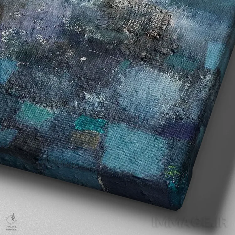 تابلو ماه زمستانی اثر لیزا هاوس - نمای نزدیک بافت بوم