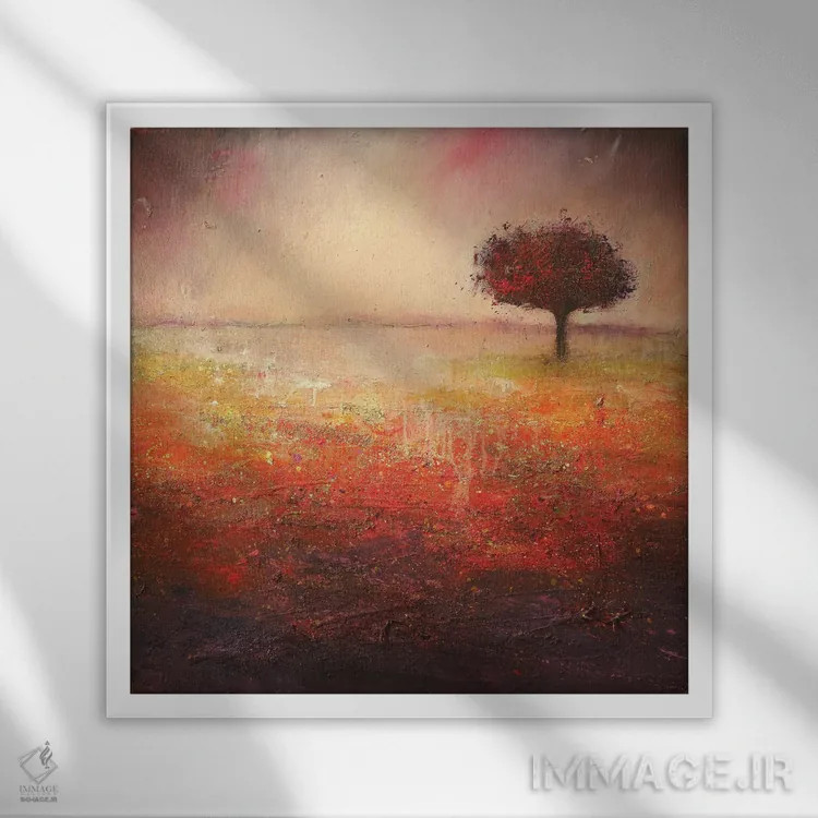 تابلو درخت افرا اثر لیزا هاوس - نمای قابدار سفید