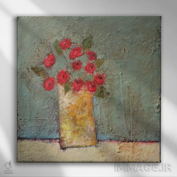 تابلو بنفشههای قدیمی اثر لیزا هاوس - نمای روبهرو روی دیوار