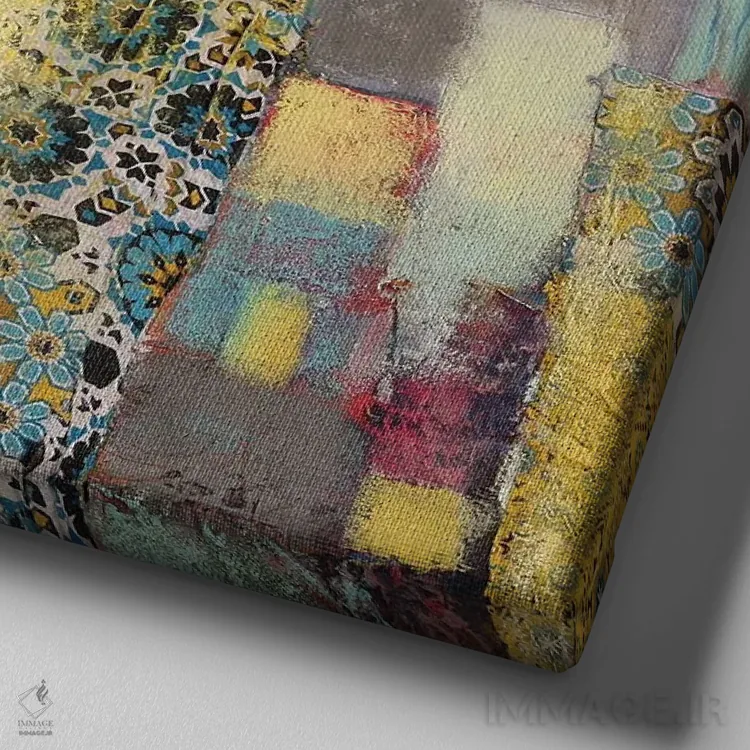 تابلو مرغ آبی قدیمی اثر لیزا هاوس - نمای نزدیک بافت بوم