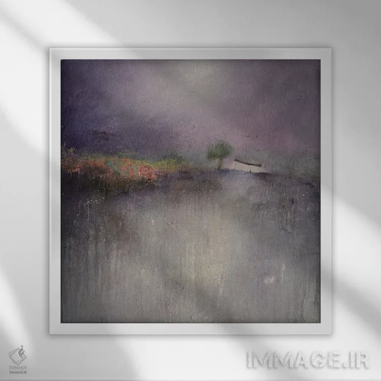 تابلو ماه اسطوخودوسی اثر لیزا هاوس - نمای قابدار سفید