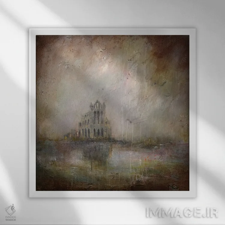 تابلو صومعه ویتبی (محل تاریخی در انگلستان) اثر لیزا هاوس - نمای قابدار سفید