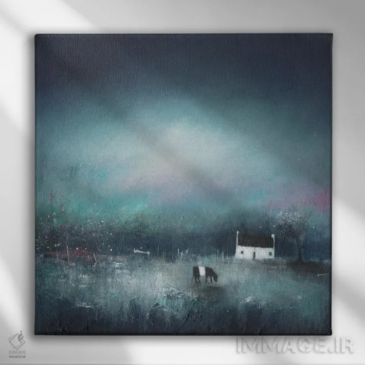 تابلو شفق شمالی اثر لیزا هاوس - نمای روبهرو روی دیوار