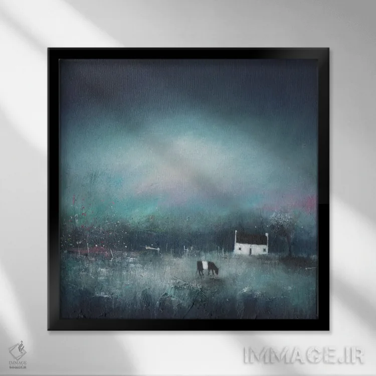 تابلو شفق شمالی اثر لیزا هاوس - نمای قابدار مشکی