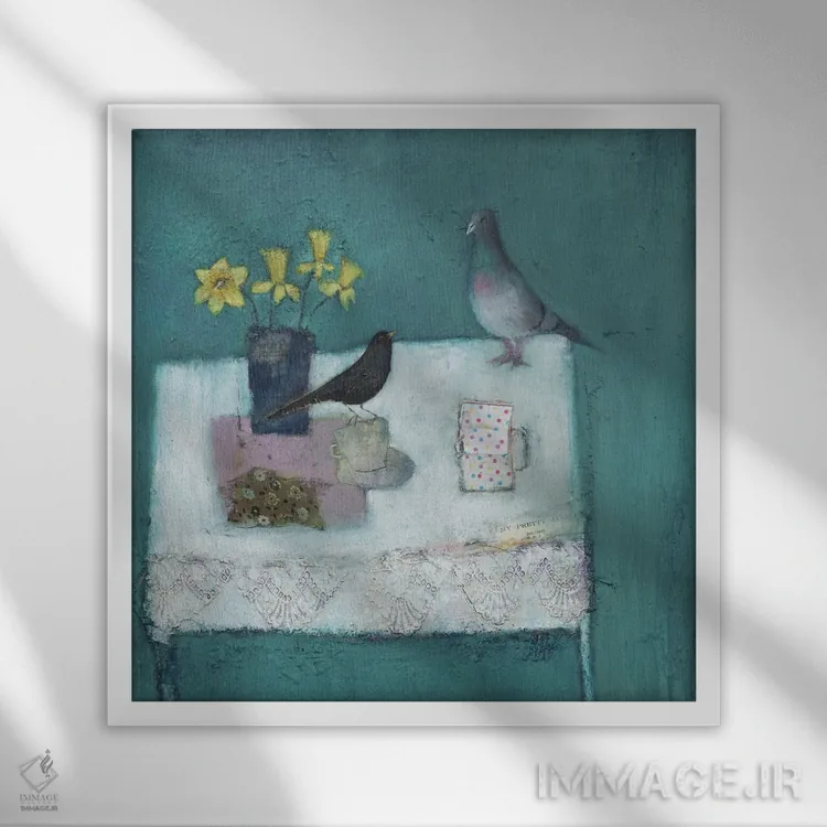 تابلو سرناد (ترانه عاشقانه) اثر لیزا هاوس - نمای قابدار سفید