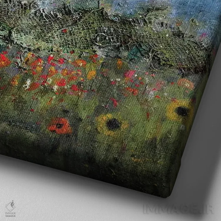 تابلو دنبال خورشید اثر لیزا هاوس - نمای نزدیک بافت بوم