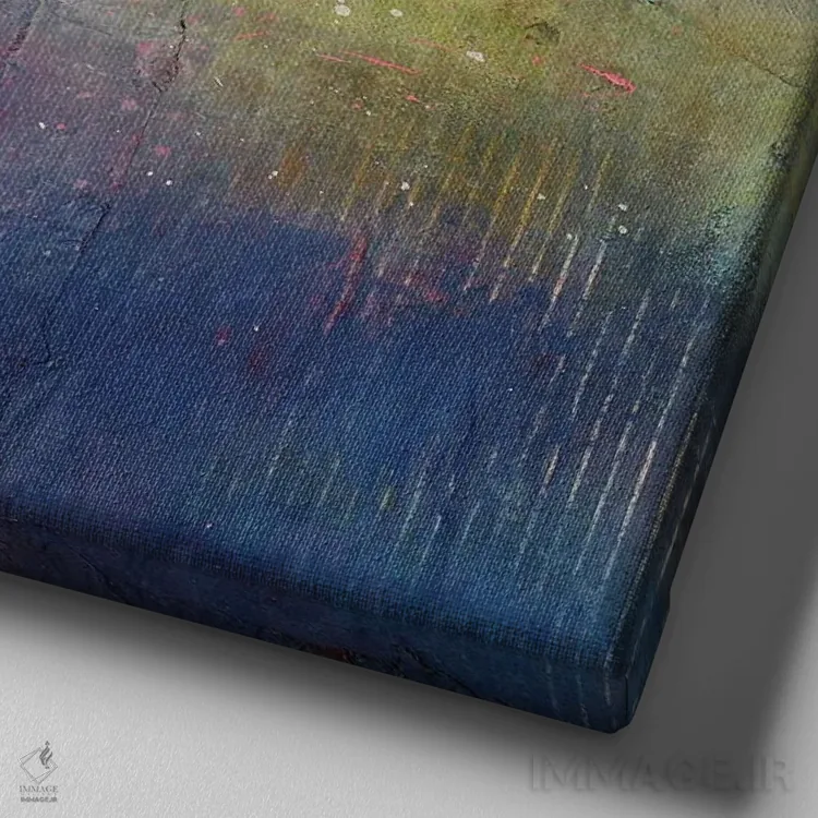 تابلو ماه نیلی اثر لیزا هاوس - نمای نزدیک بافت بوم