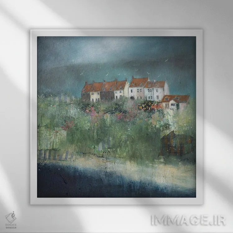 تابلو شهر قدیمی ویتبی اثر لیزا هاوس - نمای قابدار سفید