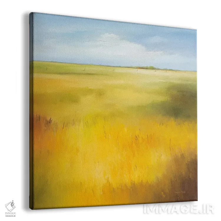 تابلو مزرعه زرد ۱ اثر هانس پاوس - نمای پرسپکتیو محصول