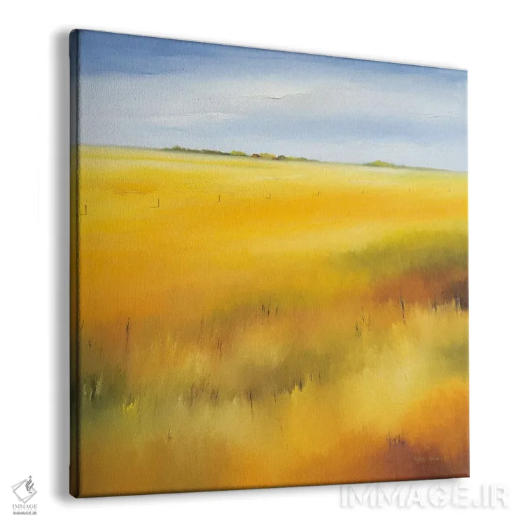 تابلو مزرعه زرد ۲ اثر هانس پاوس - نمای پرسپکتیو محصول