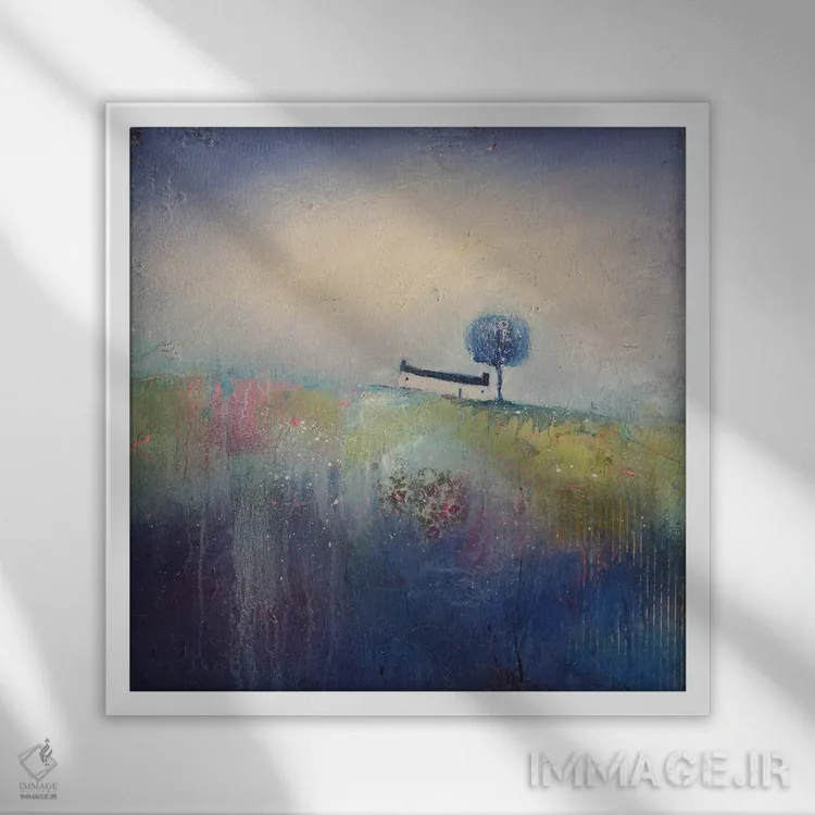 تابلو ماه نیلی اثر لیزا هاوس - نمای قابدار سفید