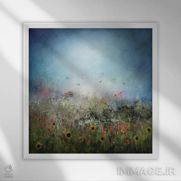 تابلو دنبال خورشید اثر لیزا هاوس - نمای قابدار سفید