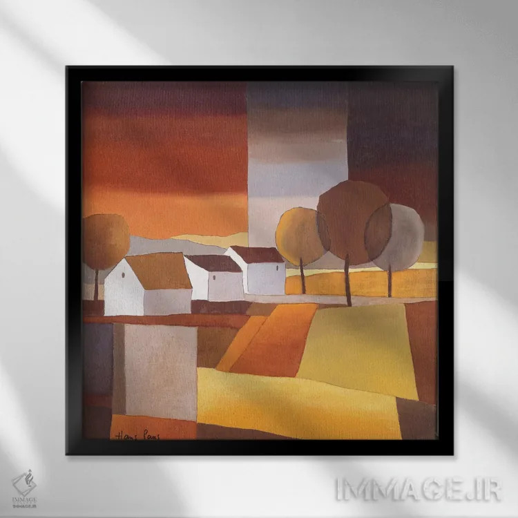 تابلو در امتداد جاده ۲ اثر هانس پاوس - نمای قابدار مشکی