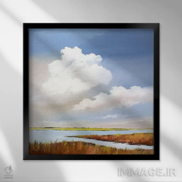 تابلو به سمت دریاچه ۲ اثر هانس پاوس - نمای قابدار مشکی