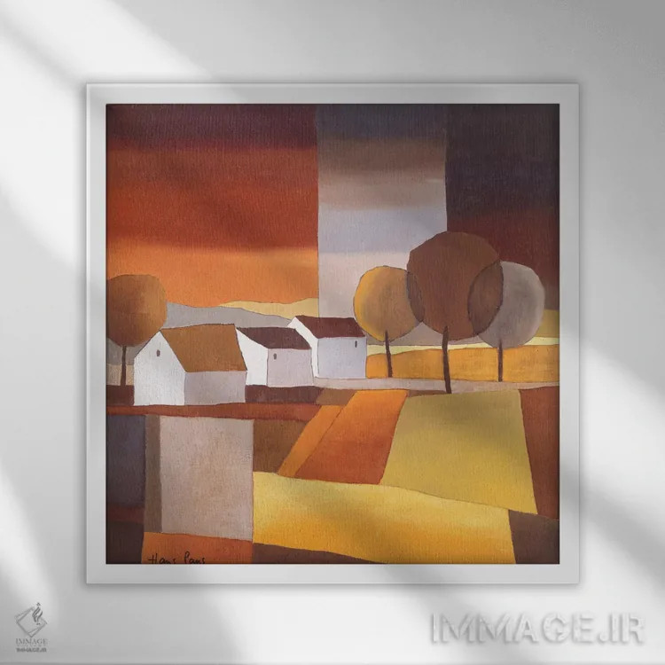 تابلو در امتداد جاده ۲ اثر هانس پاوس - نمای قابدار سفید